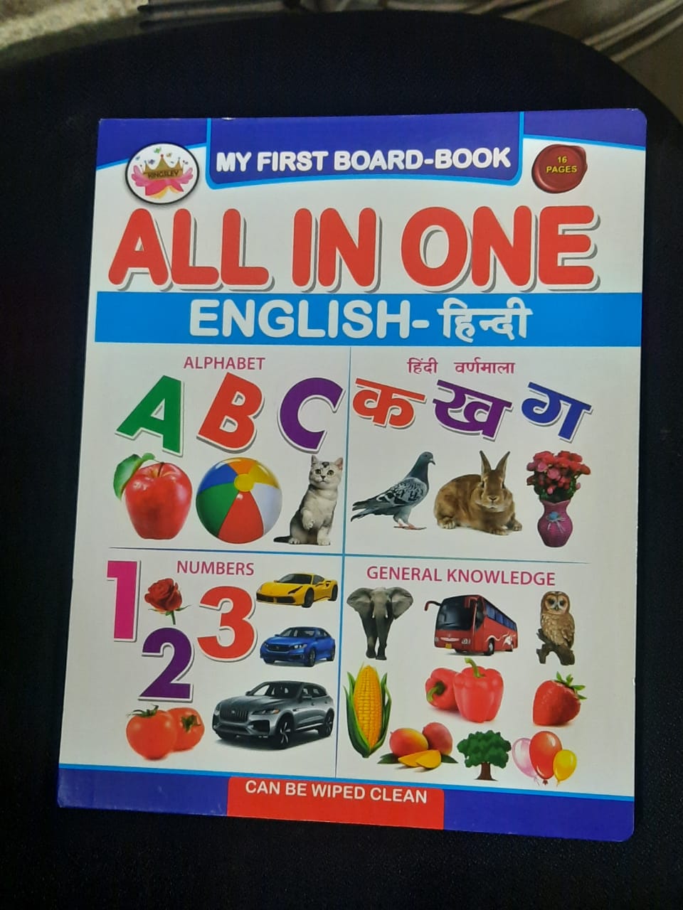 My First Board Book โ All in One English & Hindi Learning Book for Kids | 16 Pages