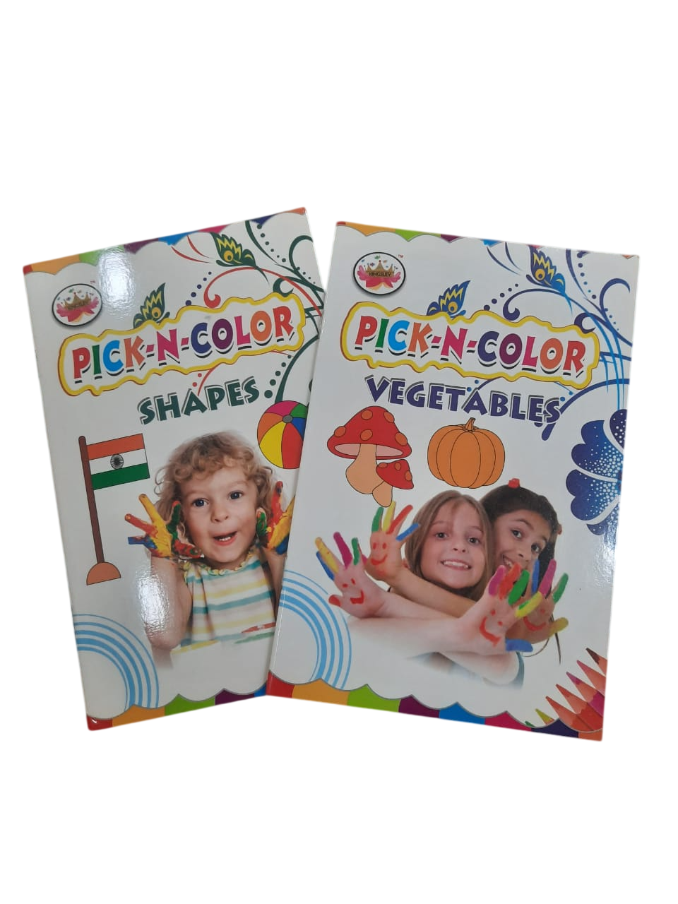 Pick-N-Color Kids Drawing & Coloring Book Toys, Objects, Vegetables & Shapes Activity Books