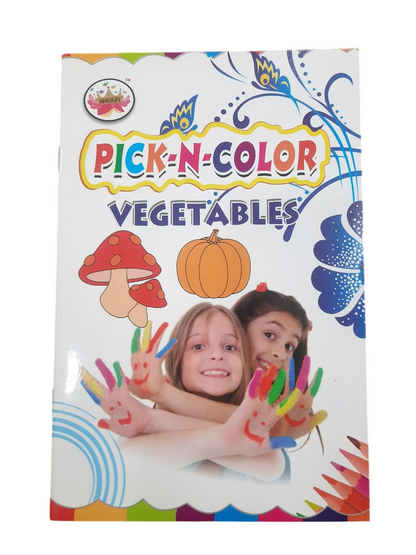 Pick-N-Color Kids Drawing & Coloring Book Toys, Objects, Vegetables & Shapes Activity Books