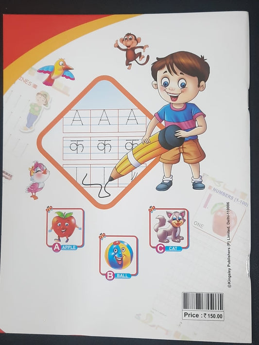 My First Book of All in One Writing Book | ABC, 1–100 & Hindi Varnamala Practice Book for Kids